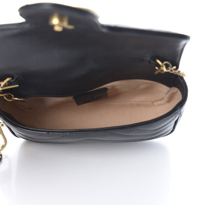 Gucci Calfskin Matelasse Super Mini GG Marmont Shoulder Bag Black 5 of 12