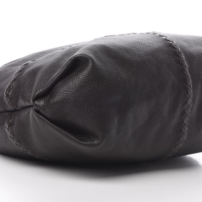 Bottega Veneta Washed Cervo Deerskin Intrecciato Bering Hobo Ebano 9 of 11