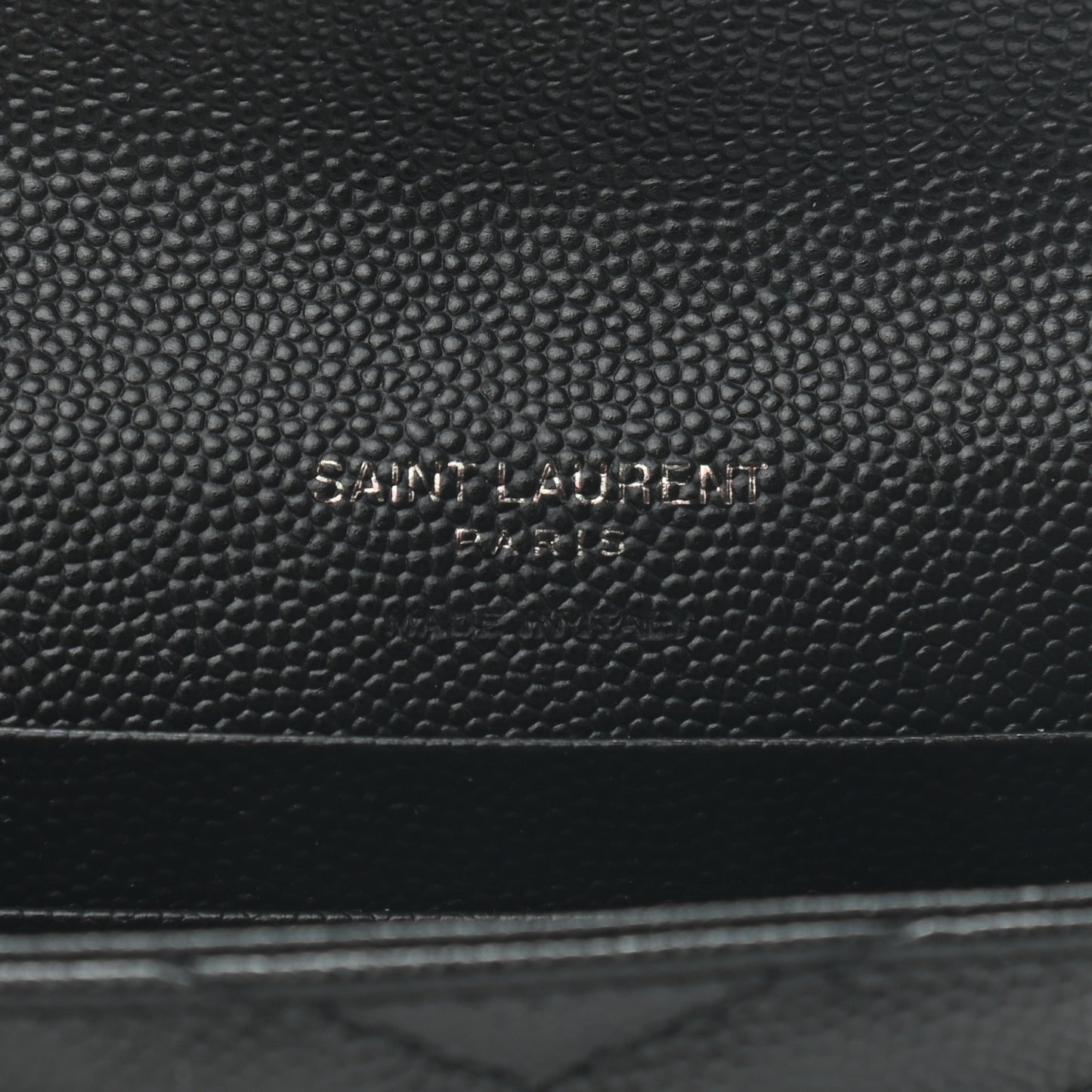 Grain De Poudre Matelasse Chevron Small Monogram Envelope Wallet Black
