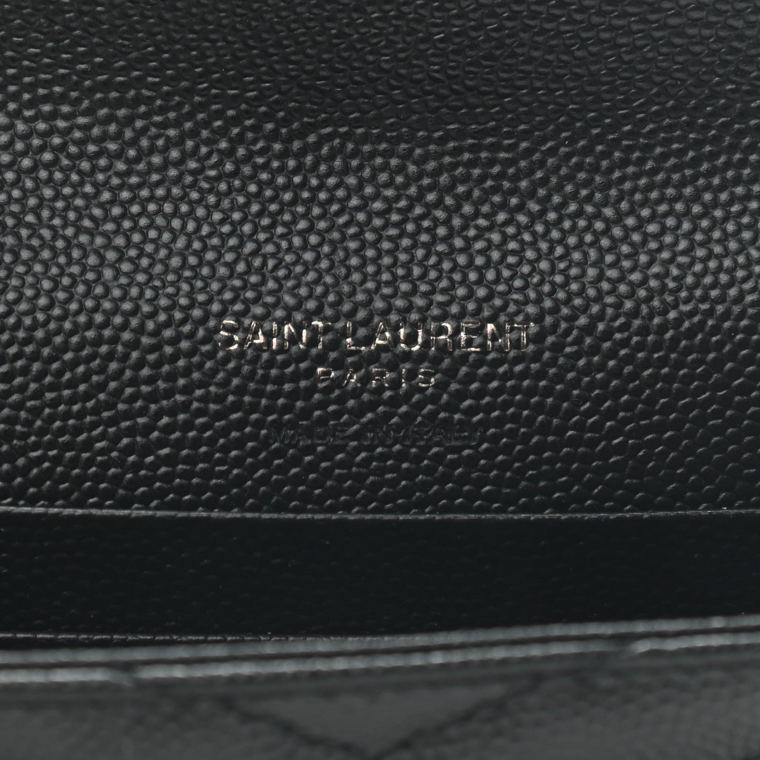 Saint Laurent Grain De Poudre Matelasse Chevron Small Monogram Envelope Wallet Black 6 of 6