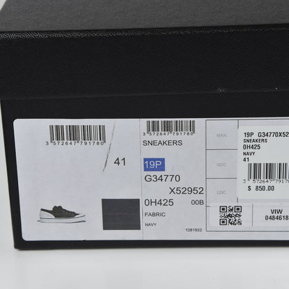 Chanel Fabric Mens Lace Up Cap Toe Sneakers 41 Navy 10 of 10