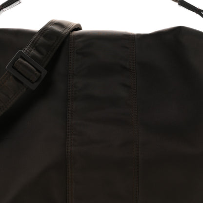 Fendi Econyl Nylon Cuoio Romano Monochrome Large Baguette Messenger Bag Ebano 8 of 10