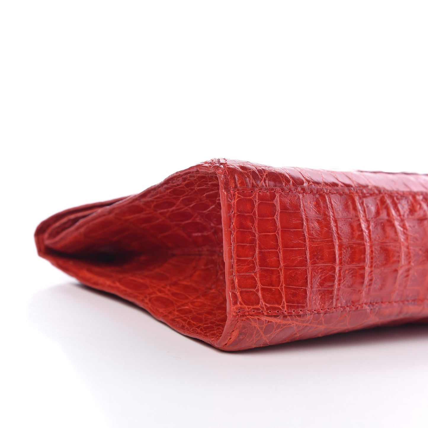 Crocodile Foldover Clutch Red
