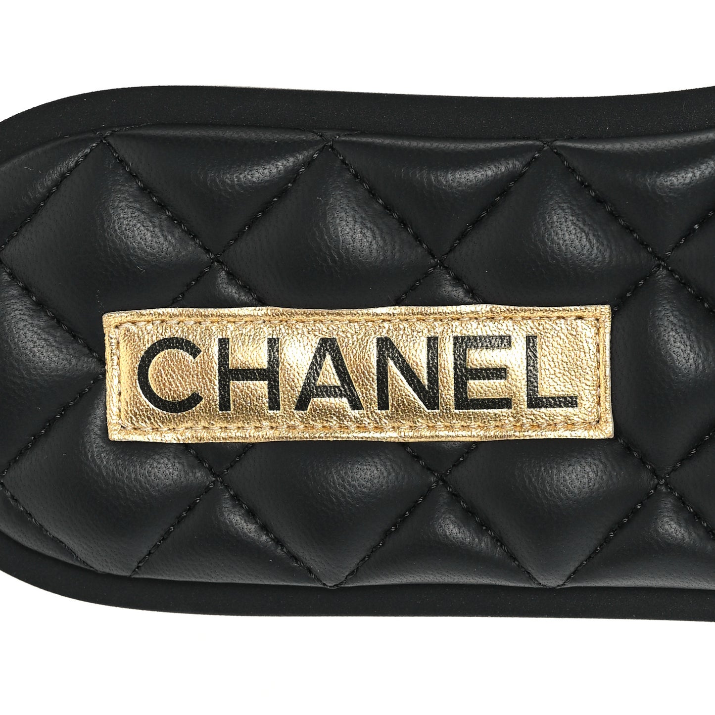 Lambskin Quilted Textured CC Mules Sandals 38.5 Black