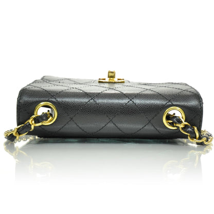 Chanel Caviar Diamond Stitched Mini Flap Black 5 of 9