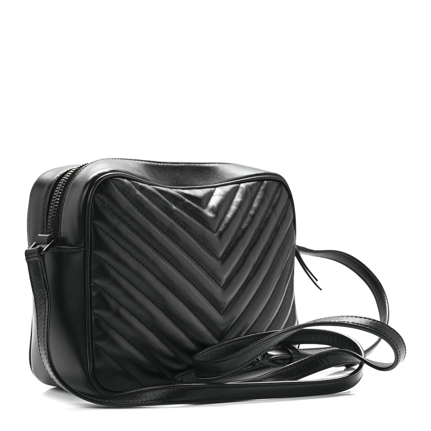 Calfskin Matelasse Monogram Lou Camera Bag Black