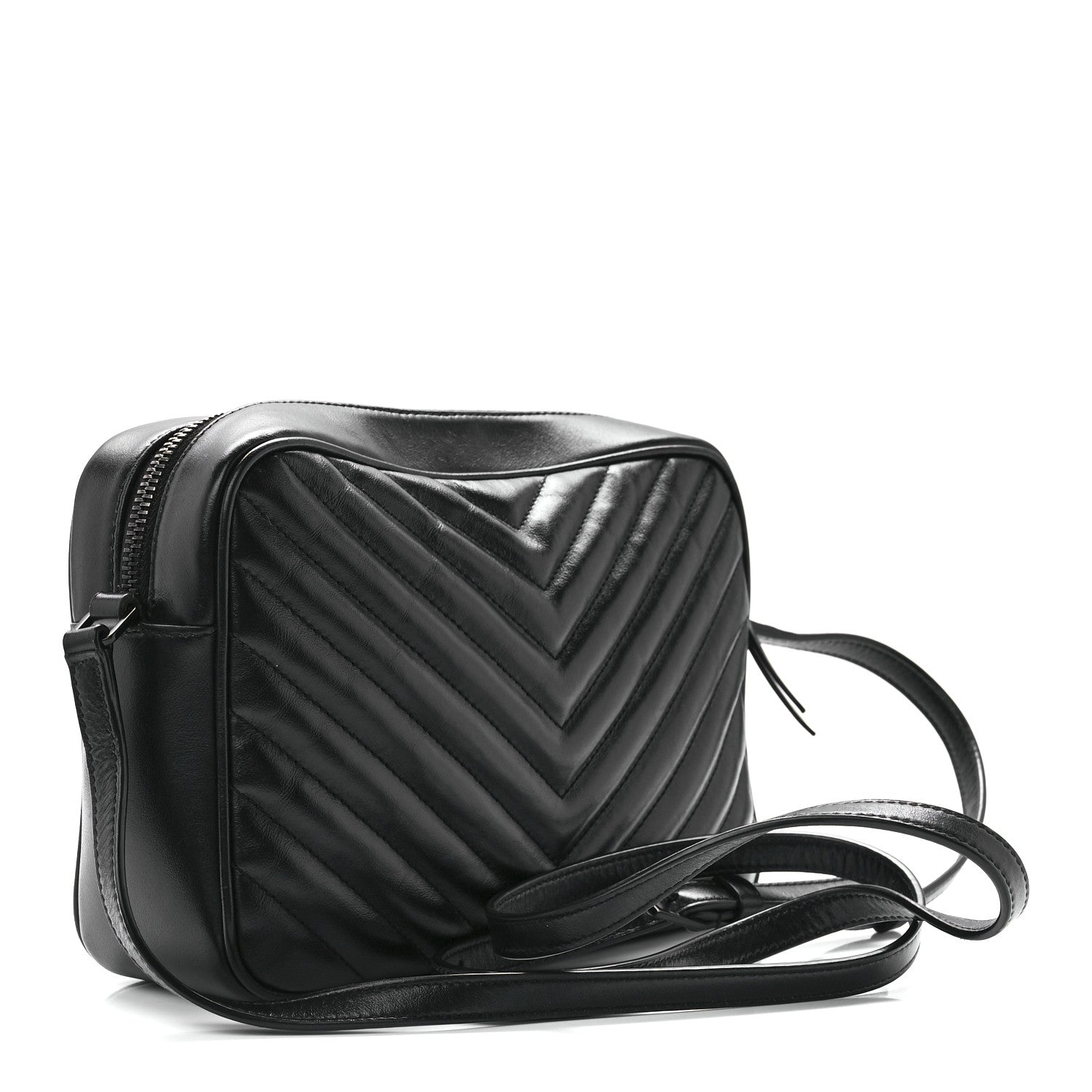Saint Laurent Calfskin Matelasse Monogram Lou Camera Bag Black 3 of 10