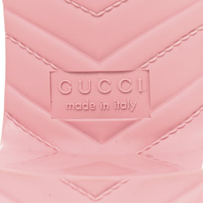 Gucci Rubber Gucci Logo Womens Platform 20/60mm Slide Sandals 39 Wild Rose 8 of 9