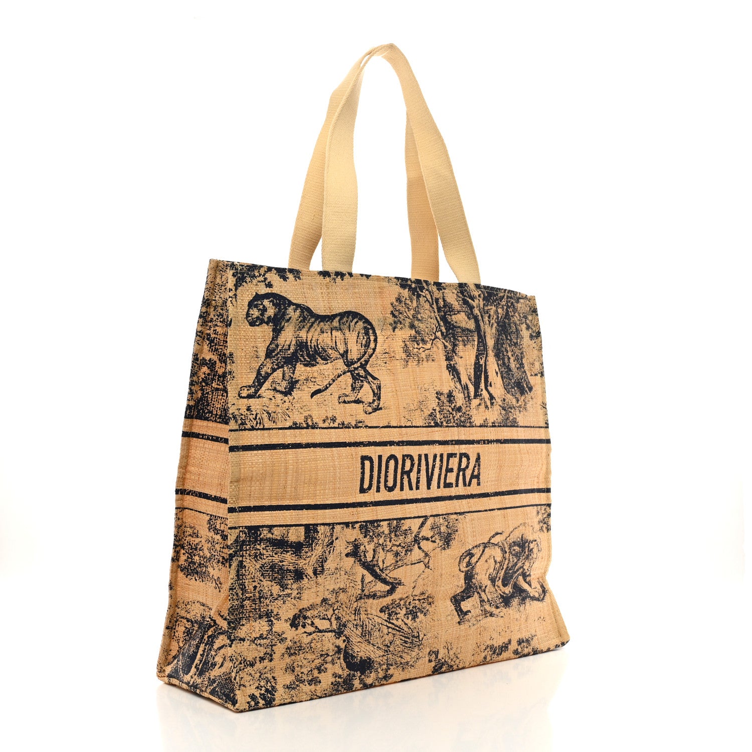 Christian Dior Straw Dioriviera Tote Beige 3 of 10