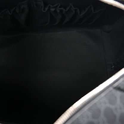 Gucci GG Supreme Monogram Azalea Calfskin Retro Interlocking G Large Duffle Bag Black Grey 4 of 8