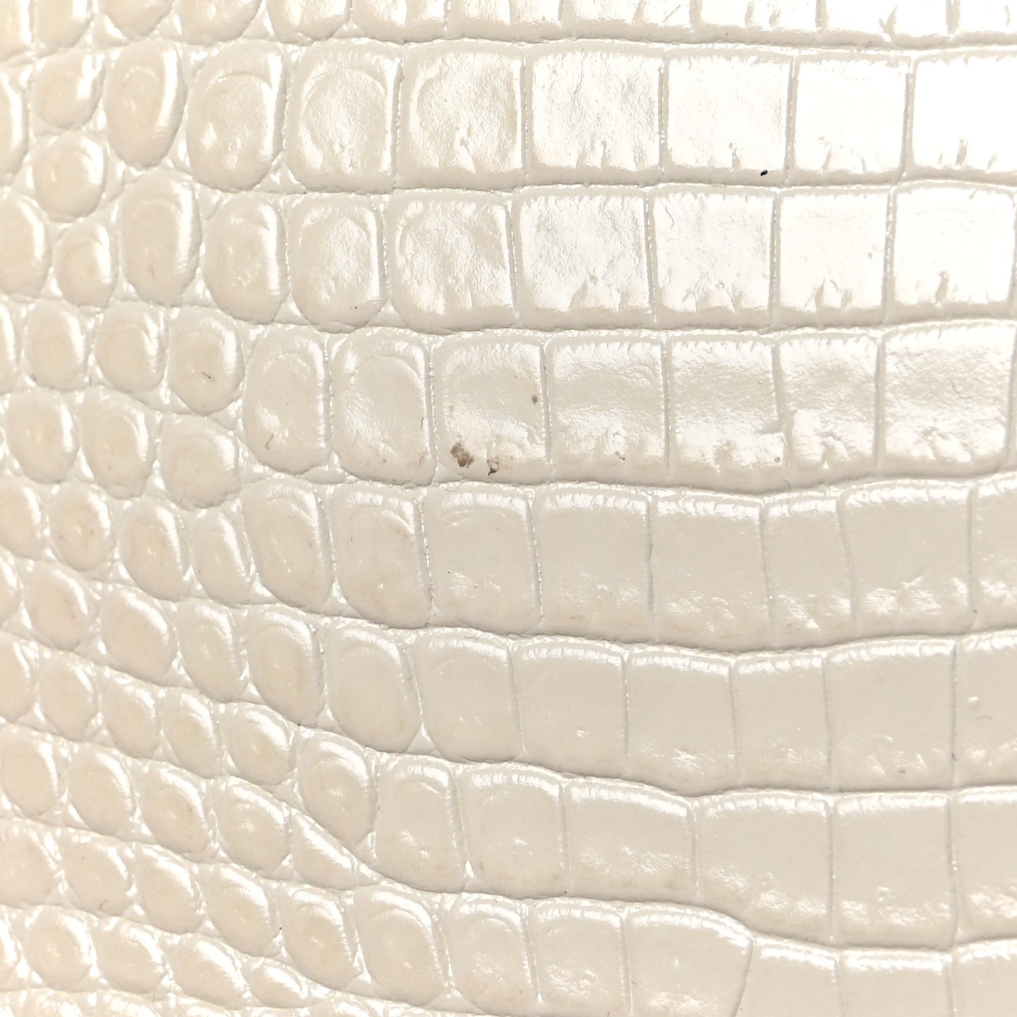 Calfskin Crocodile Embossed Medium Classic Monogram Kate Tassel Satchel Crema Soft