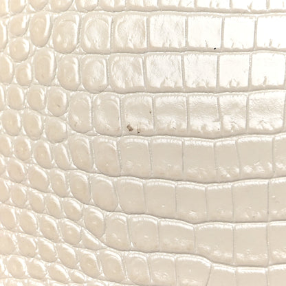 Saint Laurent Calfskin Crocodile Embossed Medium Classic Monogram Kate Tassel Satchel Crema Soft 9 of 9