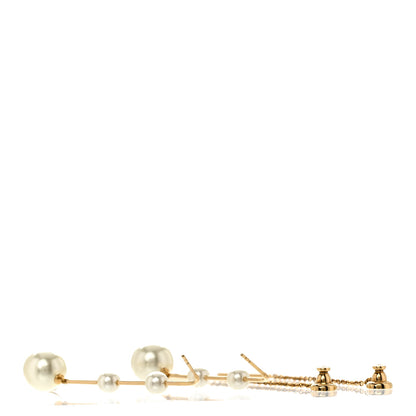 Christian Dior Pearl Drop Earrings Gold 3 of 4
