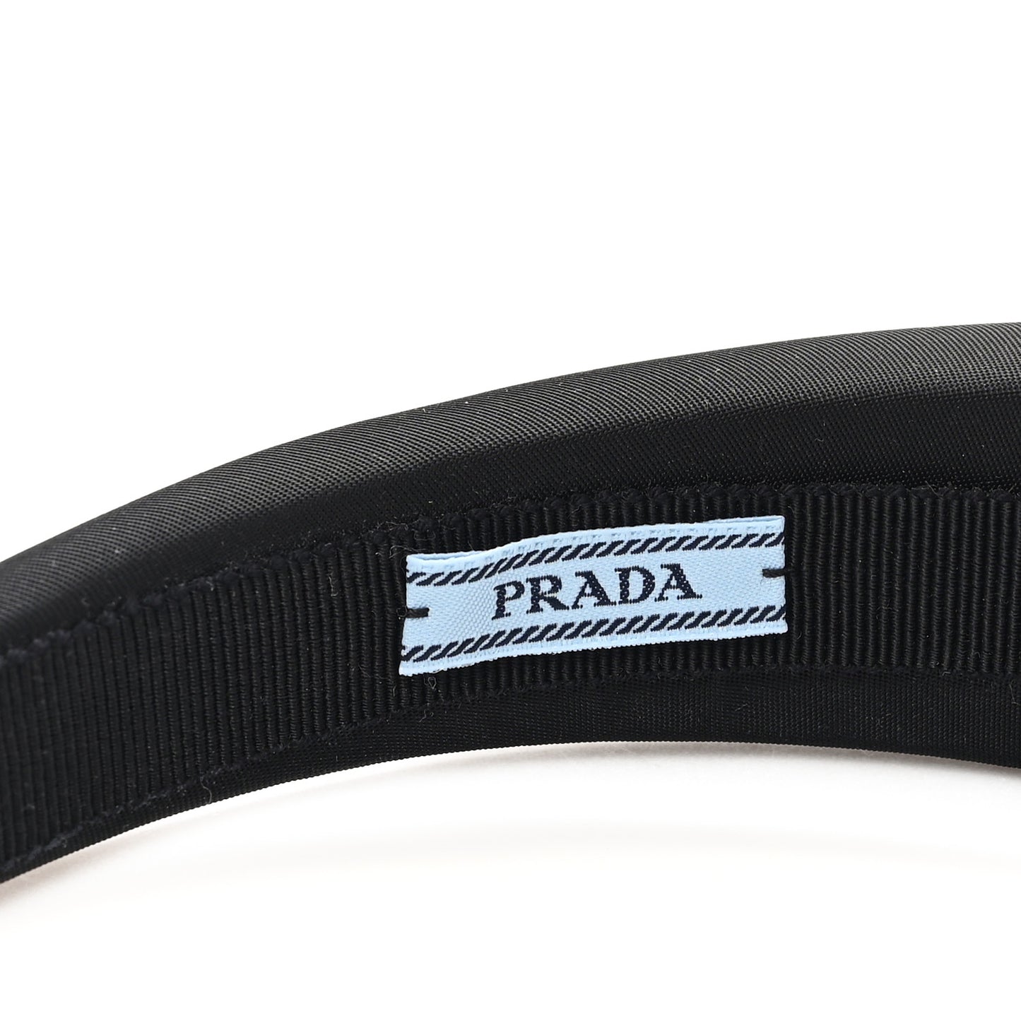 Re-Nylon Metal Triangle Logo Headband Black