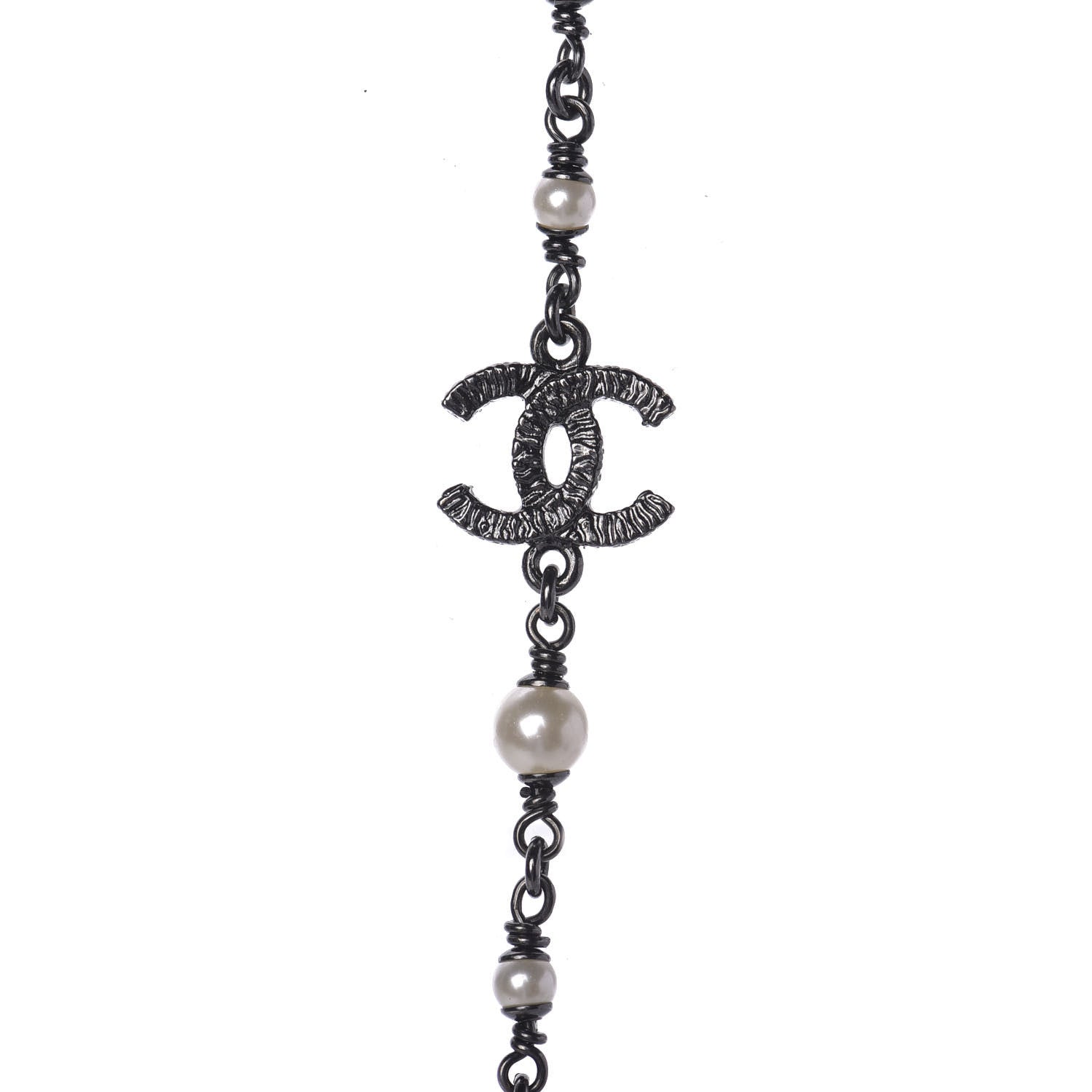 Chanel Ruthenium Pearl CC Long Necklace 4 of 8