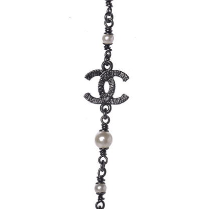 Chanel Ruthenium Pearl CC Long Necklace 4 of 8