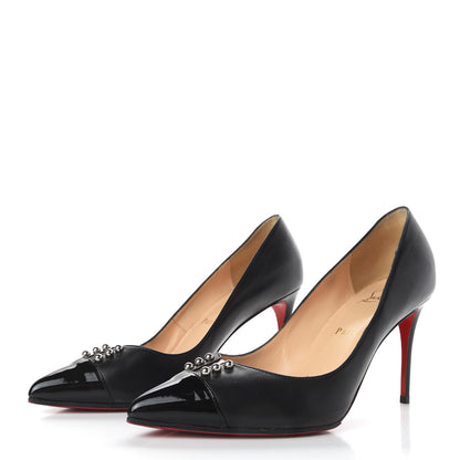 Christian Louboutin Nappa Patent Studded Predupump 85 Pumps 38.5 Black 3 of 8