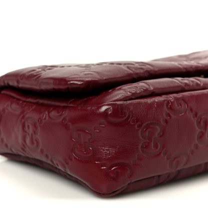 Gucci Lambskin Embossed Mini GG Milano Top Handle Shoulder Bag Rosso Ancora 10 of 11