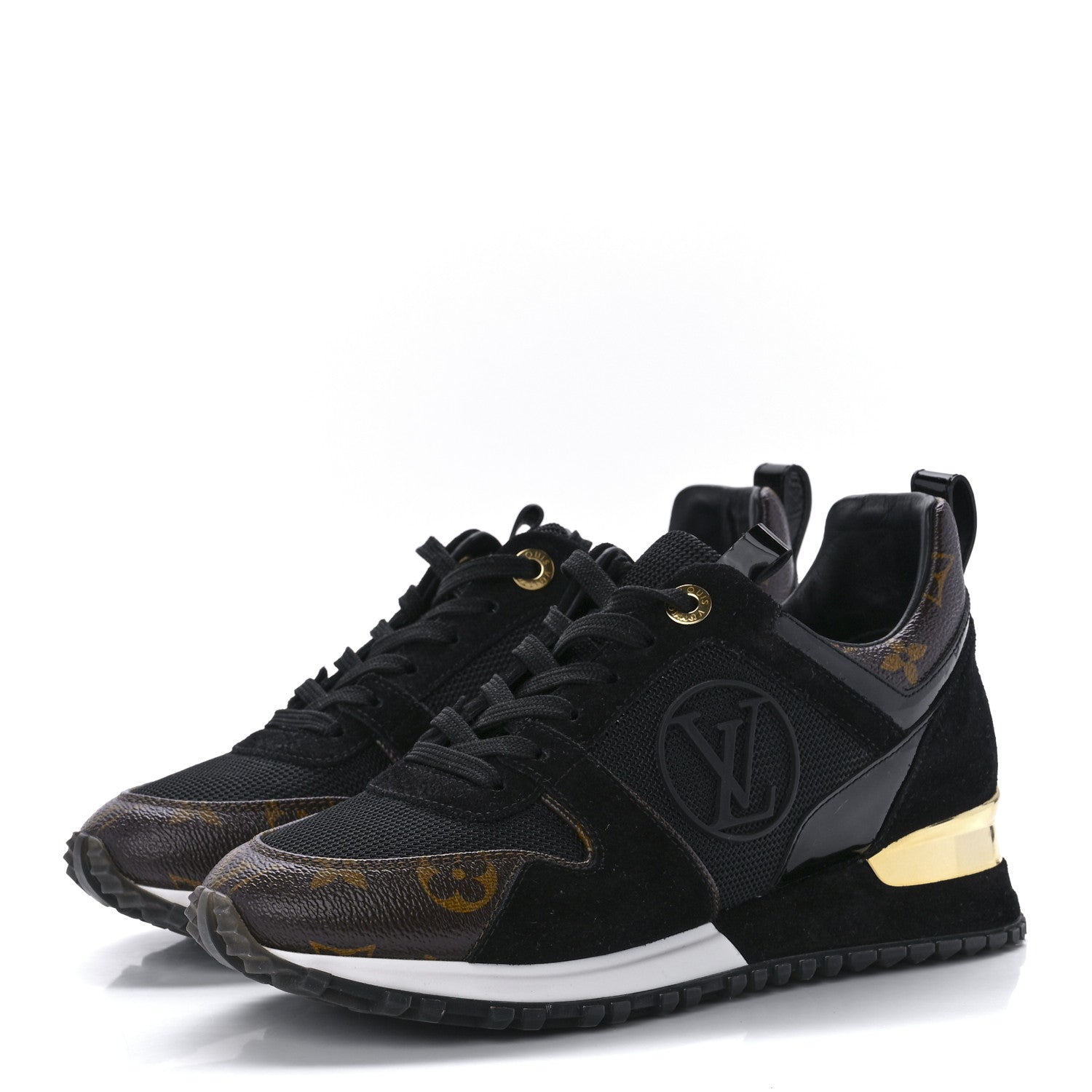 Louis Vuitton Suede Monogram Run Away Sneakers 36 Black 3 of 8
