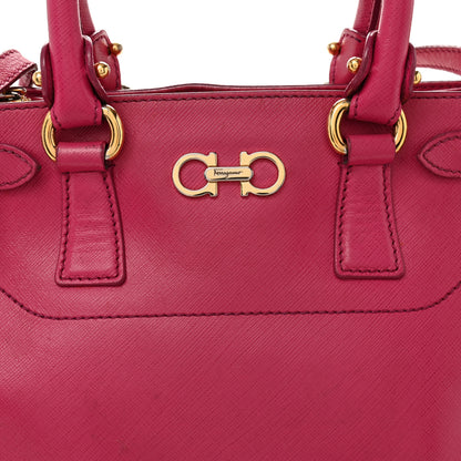 Salvatore Ferragamo Hammered Calfskin Batik Tote Pink 8 of 12