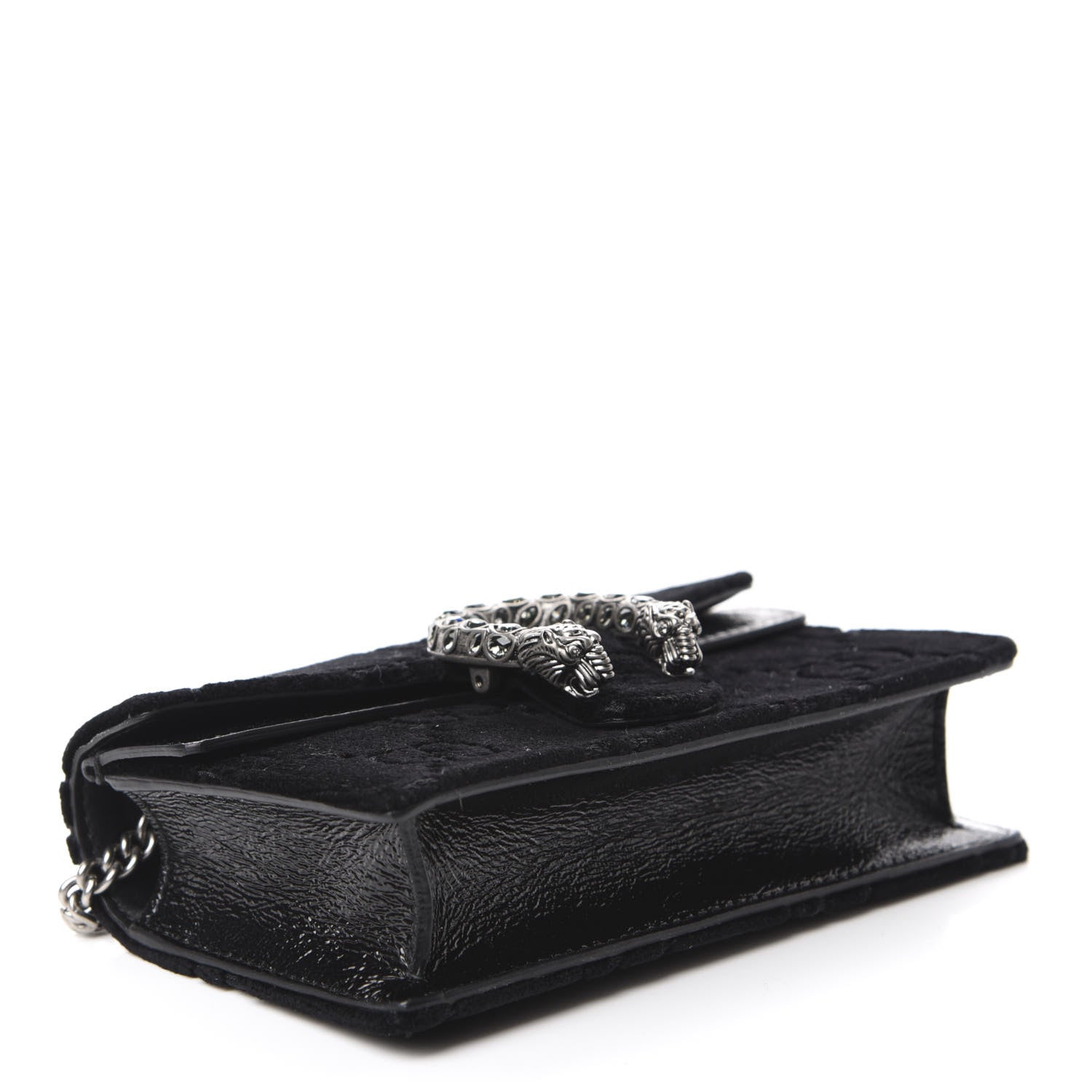 Gucci Velvet GG Monogram Super Mini Dionysus Shoulder Bag Black 4 of 9