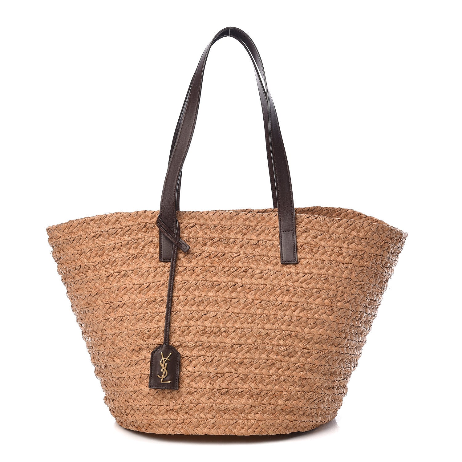 Saint Laurent Raffia Calfskin Medium Panier Tote 1 of 10