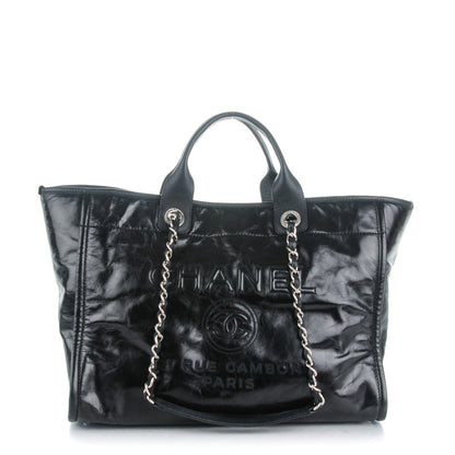 Chanel Glazed Calfskin Large Deauville Tote Black 1 of 7