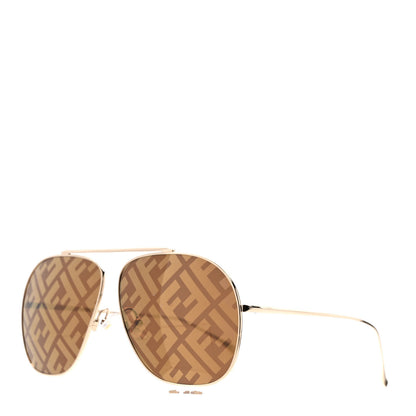 Fendi Metal Fendi Forever Aviator Sunglasses FF0407/G/S Gold 1 of 8