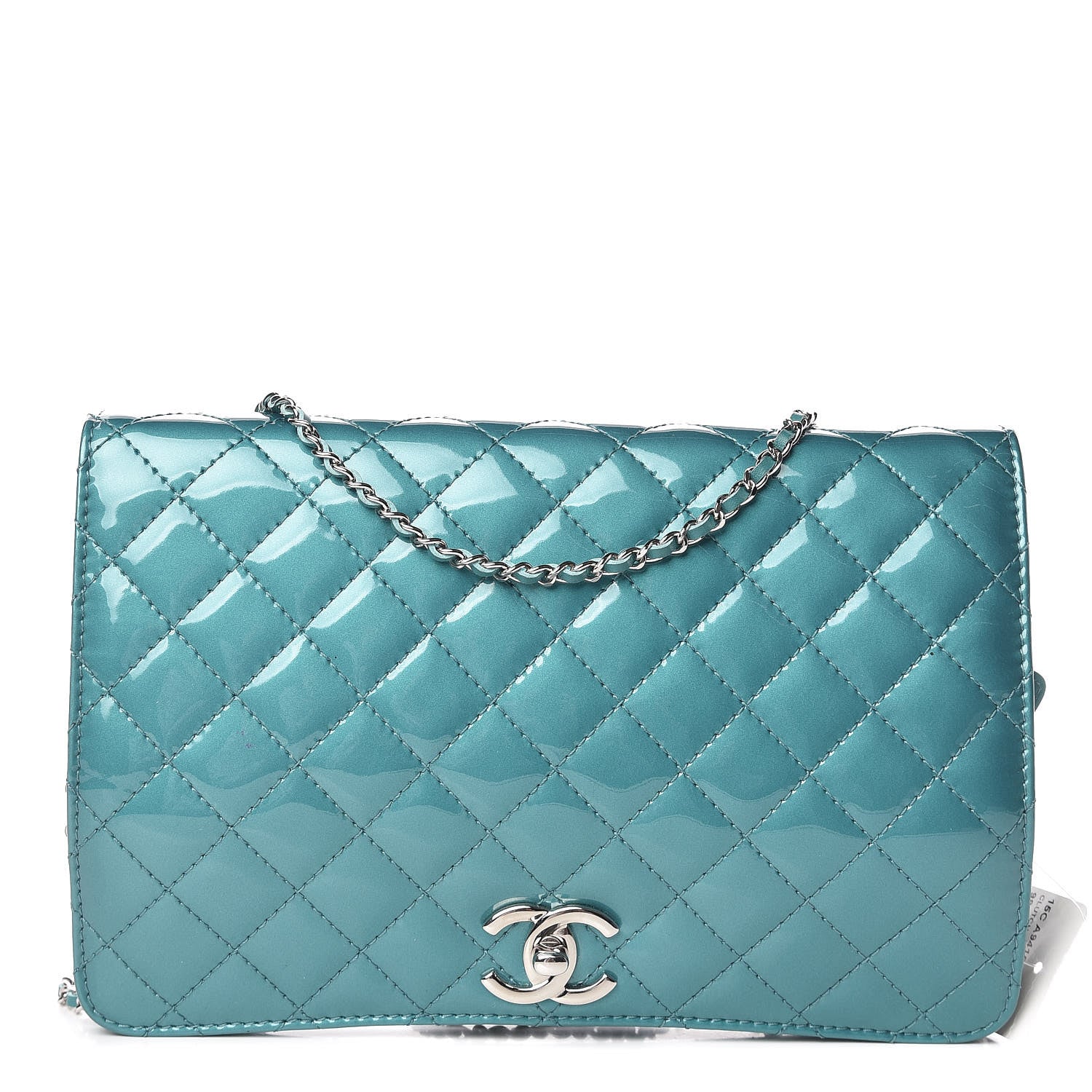 Chanel Patent Quilted Clutch Flap Green 1 of 11