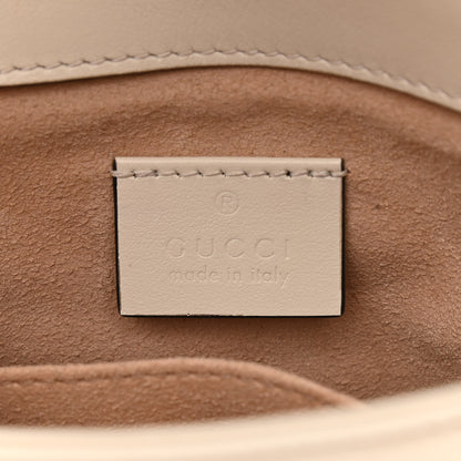 Gucci Calfskin Matelasse Mini GG Marmont Top Handle Shoulder Bag White 6 of 10