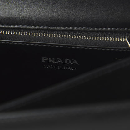 Prada Saffiano City Calfskin Studded Elektra Shoulder Bag Black Fuoco 8 of 9