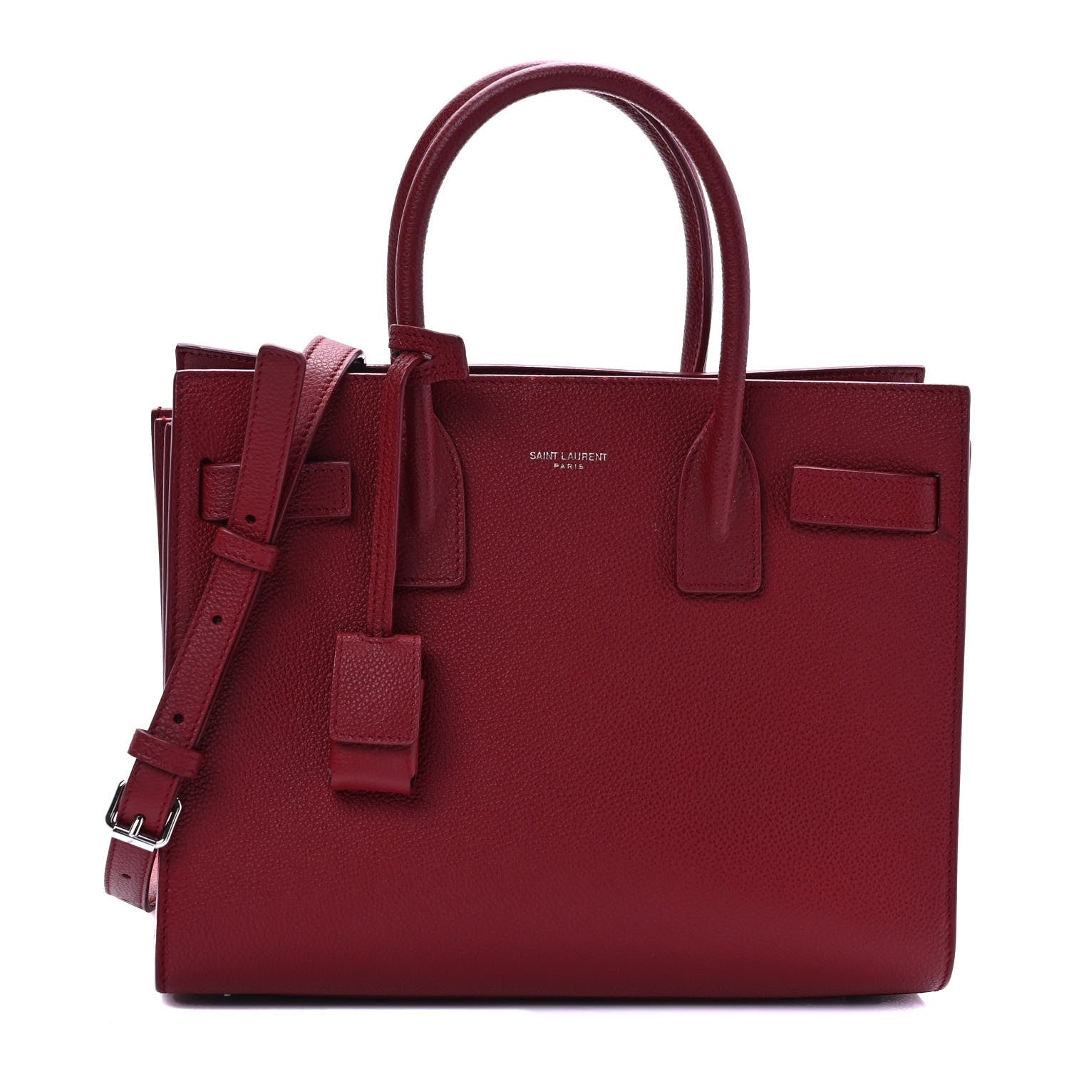 Saint Laurent Grained Calfskin Baby Sac De Jour Opyum Red 2 of 8