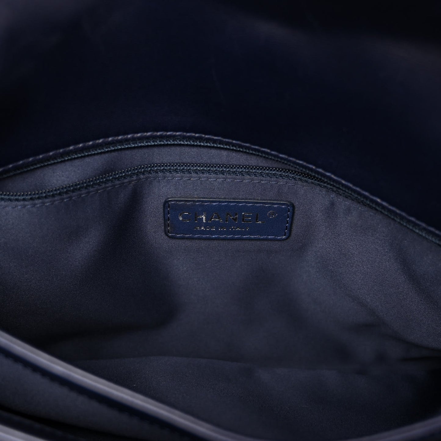 Patent Quilted 3 Jumbo Flap Navy