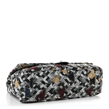 Chanel Tweed Strass Quilted XXL Plane Flap Black Multicolor 4 of 10