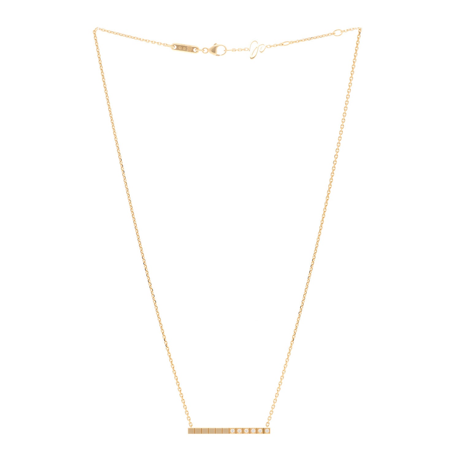 Chopard 18K  Gold Yellow Diamond Ice Cube Pure Necklace 3 of 5