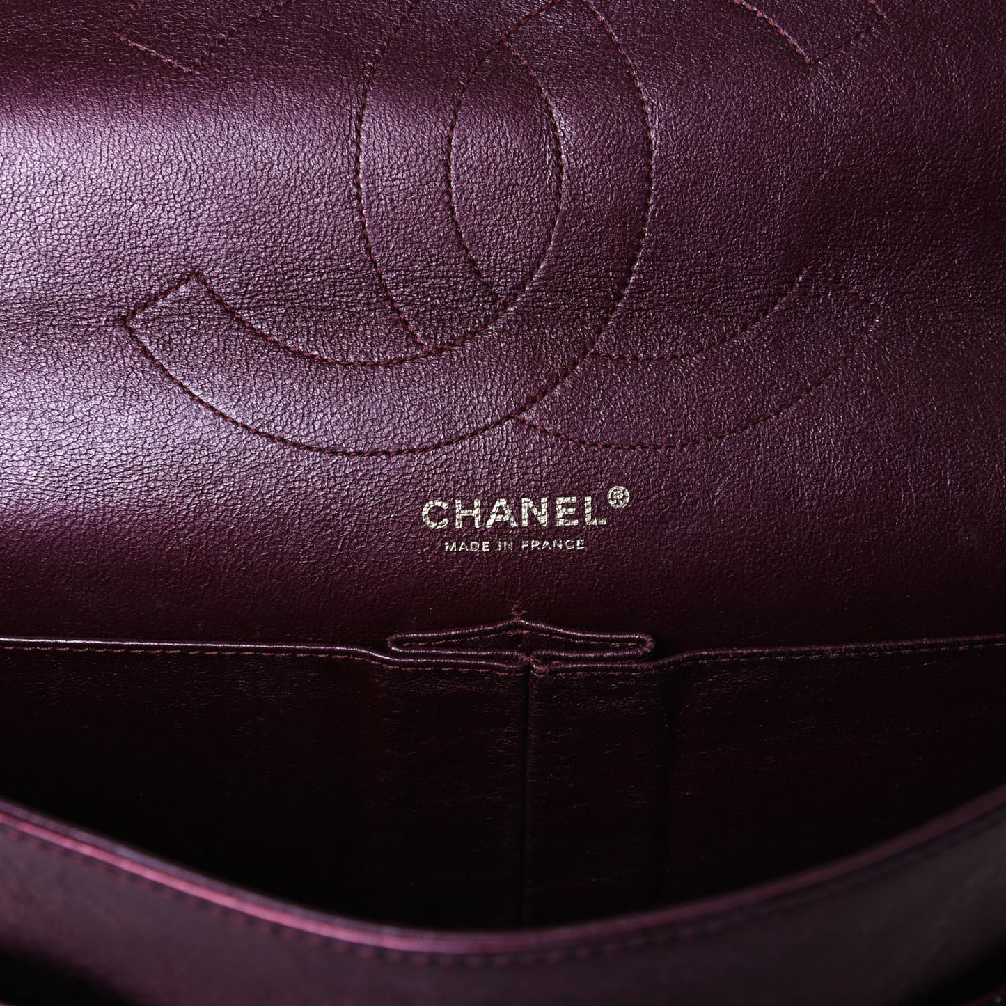 Metallic Aged Calfskin Quilted 2.55 Reissue 226 Flap Dark Red