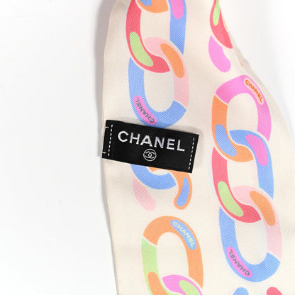 Chanel Silk CC Twilly Hair Tie White Multicolor 4 of 4