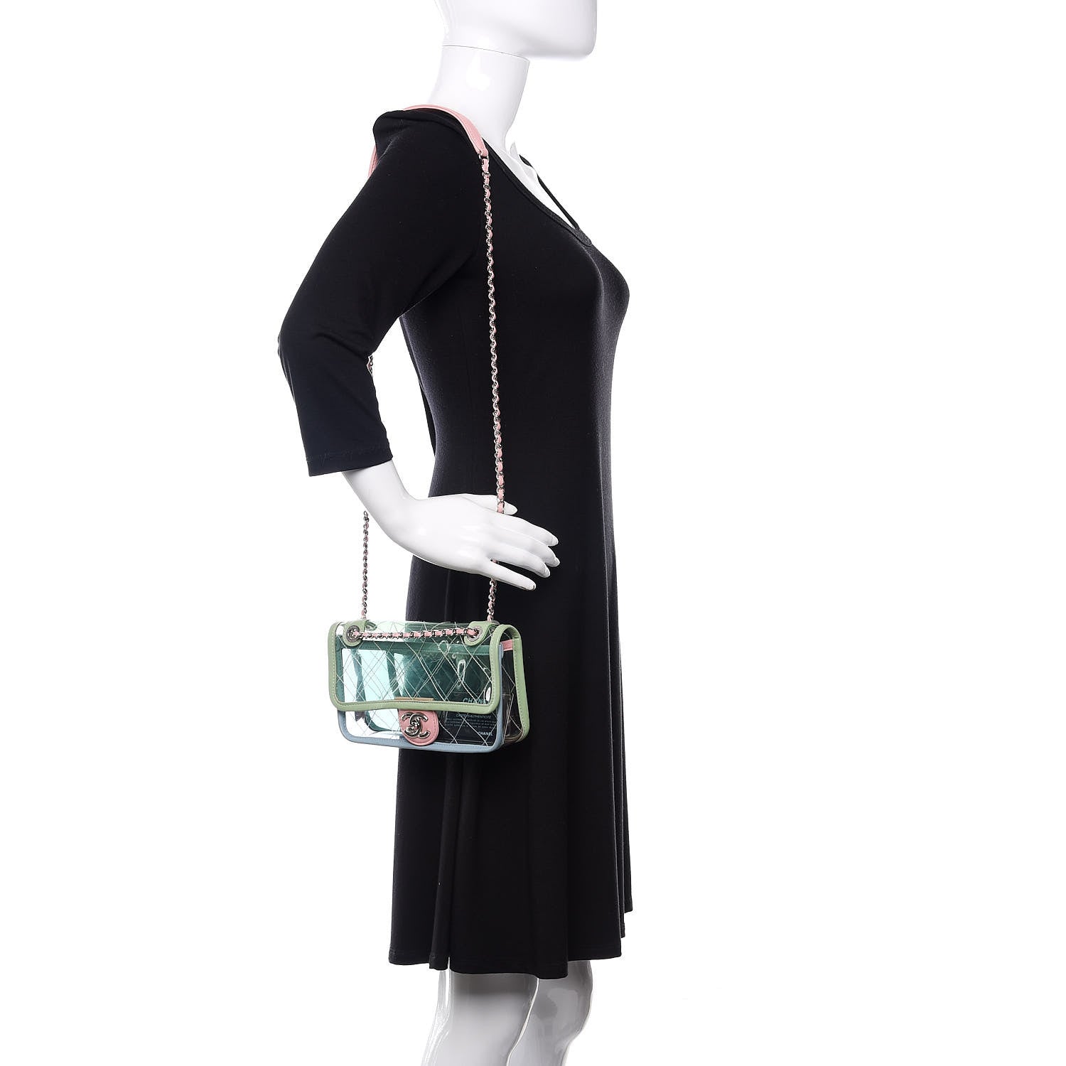 Chanel Lambskin PVC Quilted Mini Coco Splash Flap Blue Green 2 of 10