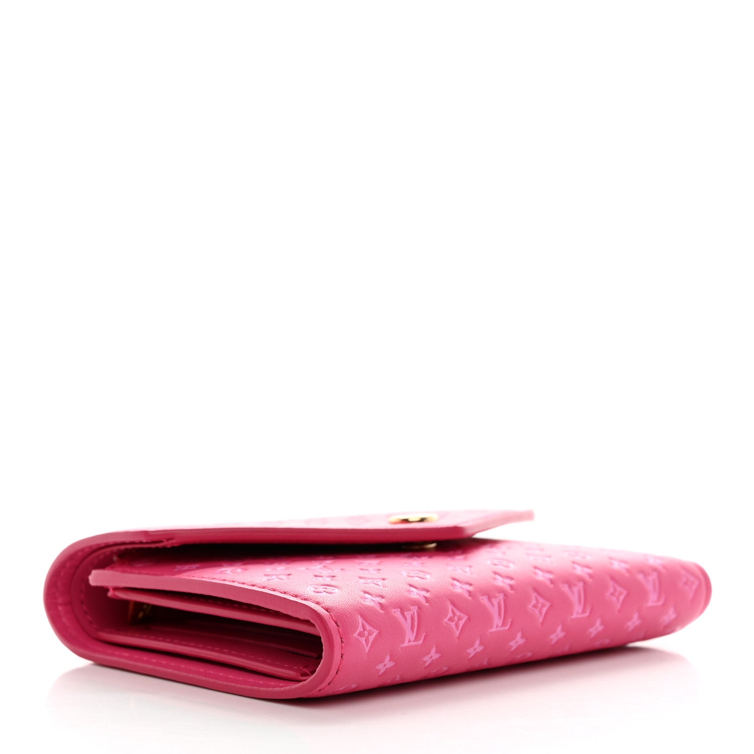 Louis Vuitton Calfskin Nanogram Embossed Victorine Wallet Rose 4 of 10
