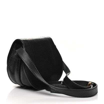 Chloe Snakeskin Mini Marcie Round Crossbody Bag Black 2 of 10
