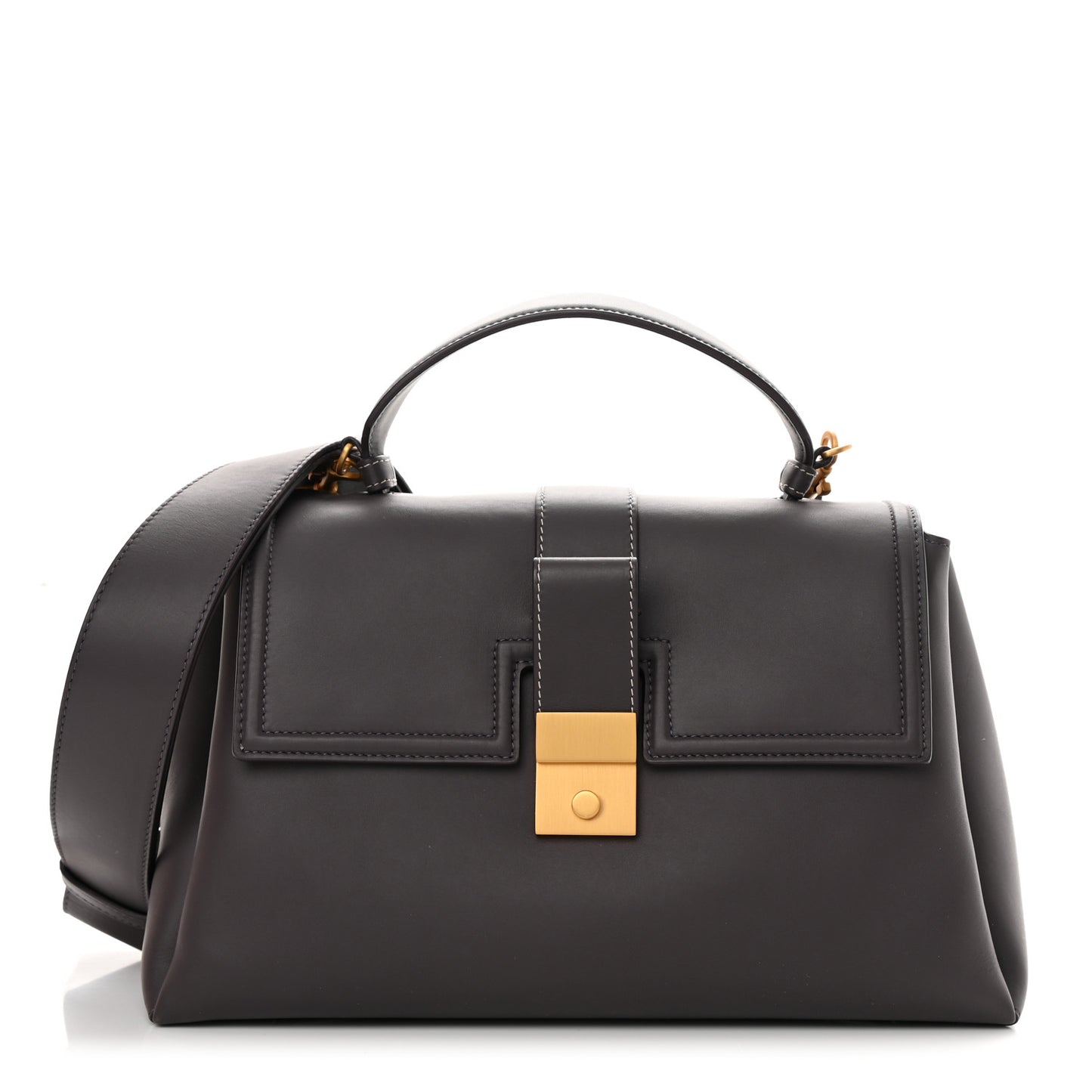Matte Calfskin Medium Piazza Bag Quetsche