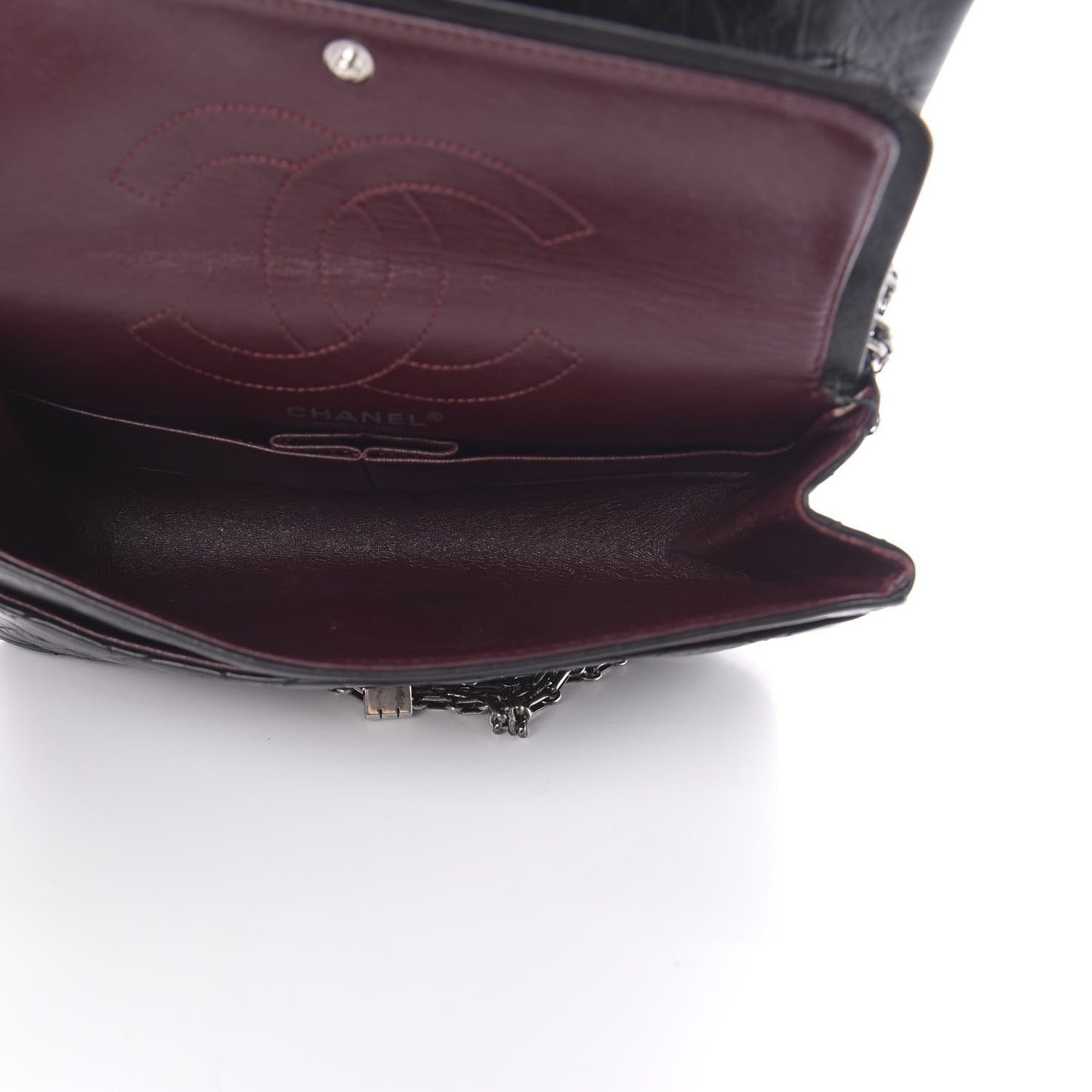 Aged Calfskin Quilted 2.55 Reissue 225 Flap Black