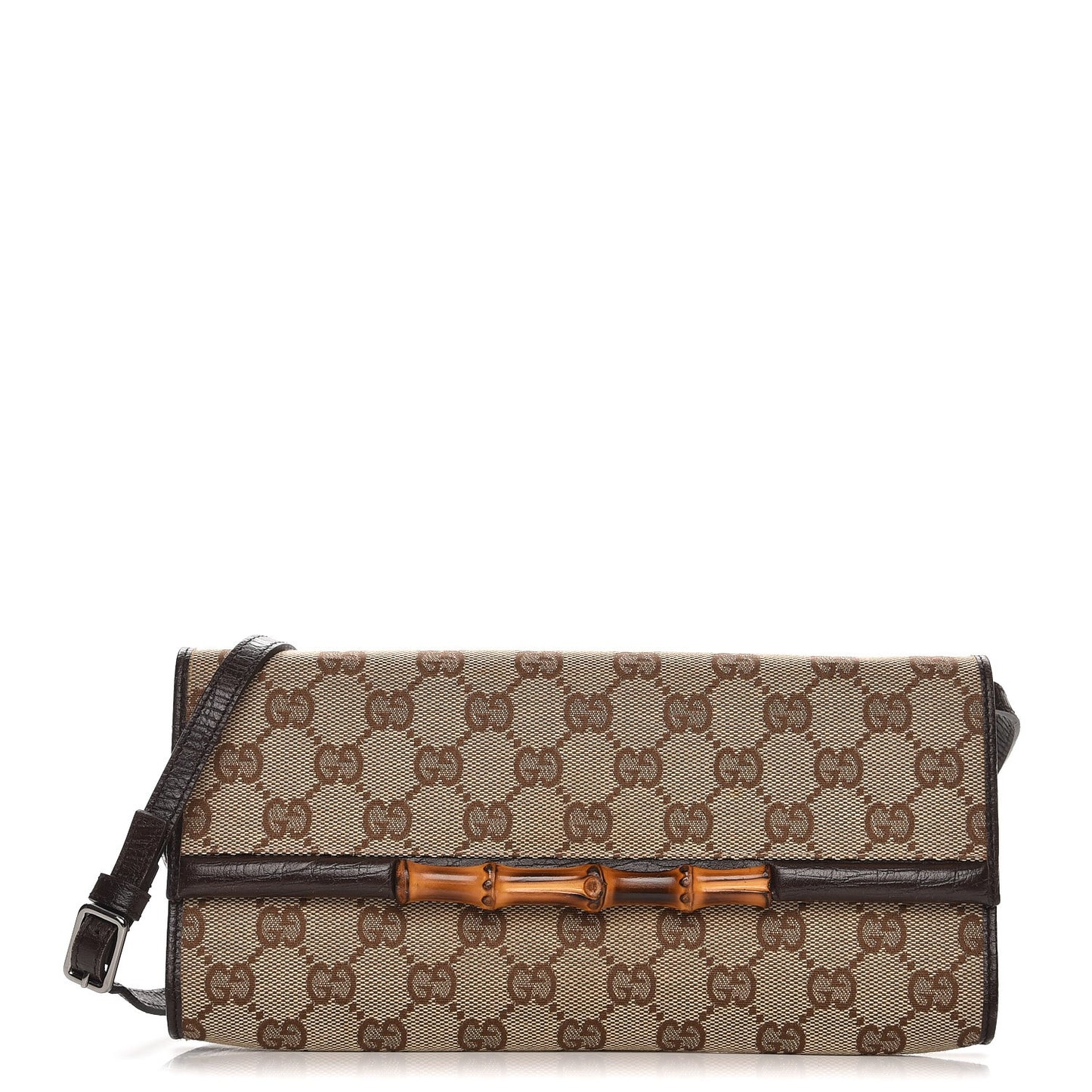 Monogram Bamboo Bar Clutch Dark Brown