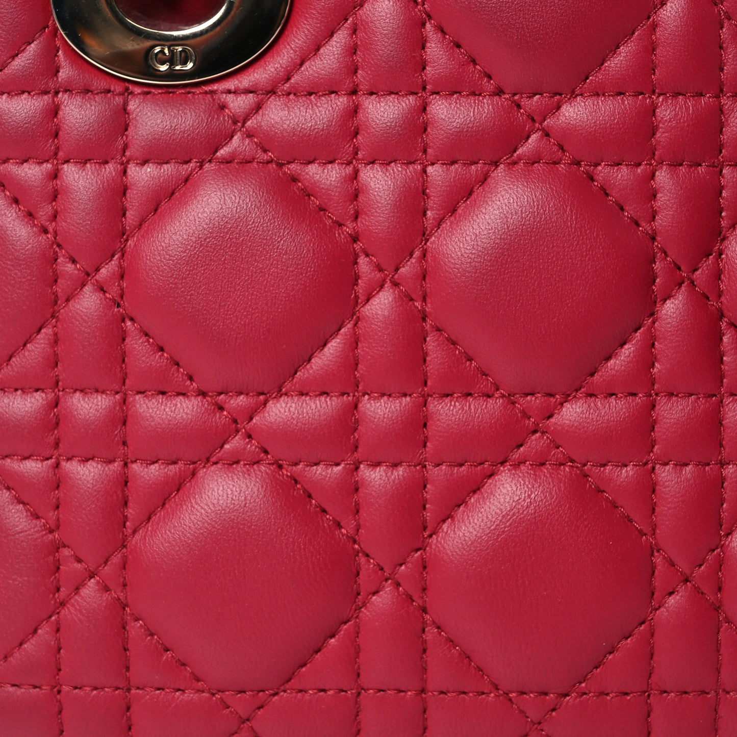 Lambskin Cannage Mini Lady Dior Red