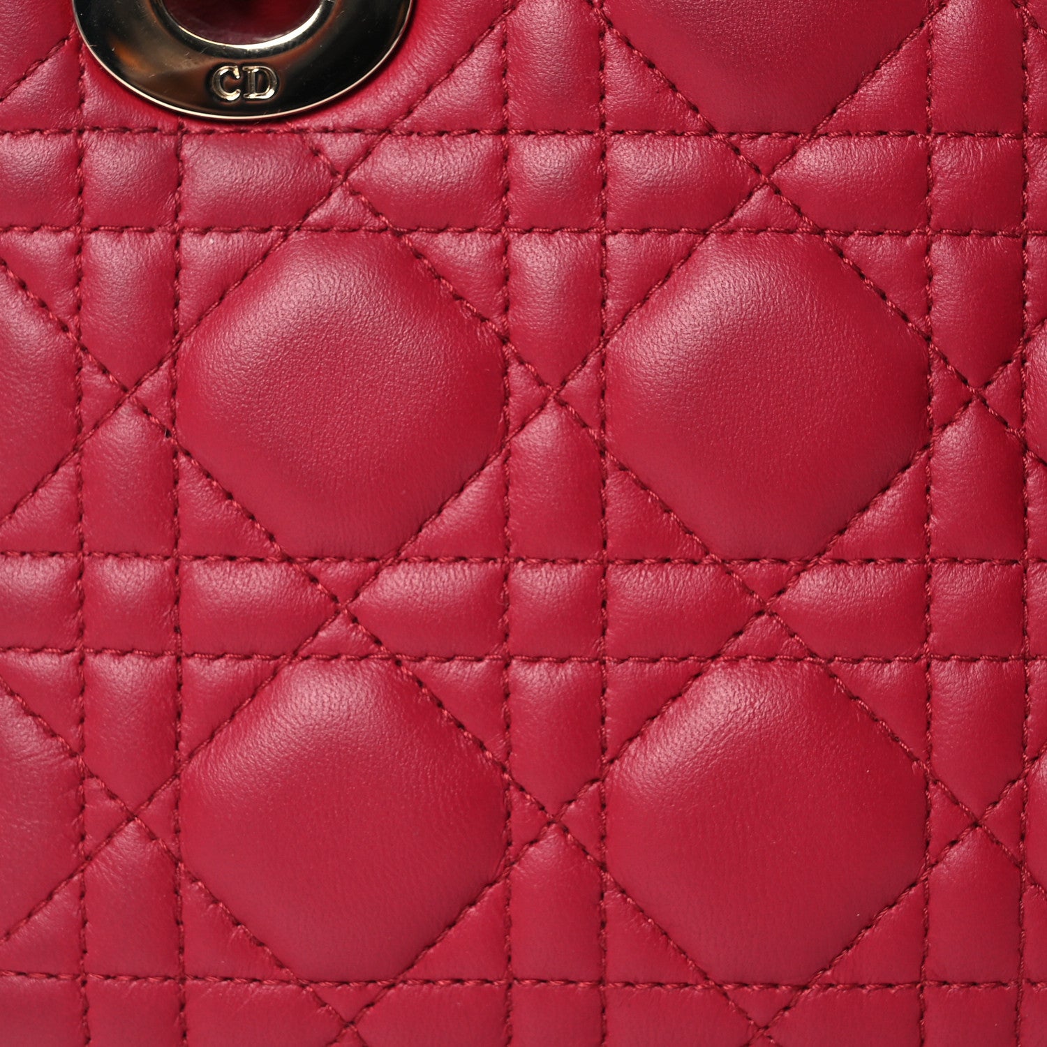 Christian Dior Lambskin Cannage Mini Lady Dior Red 8 of 11