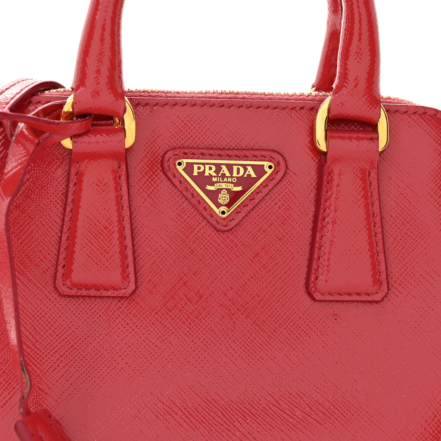 Prada Saffiano Lux Mini Promenade Tote Fuoco 7 of 15