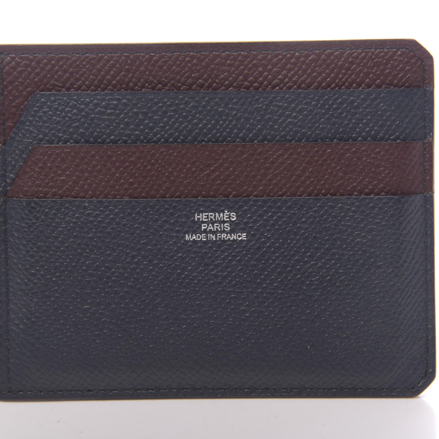 Hermes Epsom City 8CC Colorblock Card Holder Bleu Indigo Bordeaux 6 of 7