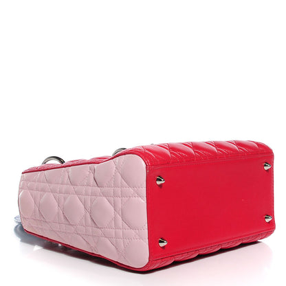 Christian Dior Lambskin Cannage Medium Tri-Color Lady Dior Red 4 of 9