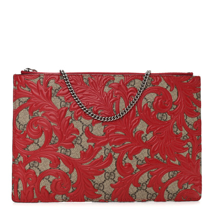 Gucci GG Supreme Monogram Arabesque Chain Pouch Hibiscus Red 1 of 9
