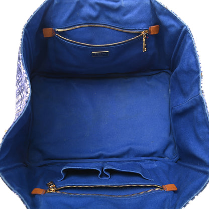 Prada Canapa Tote Blue White 5 of 11